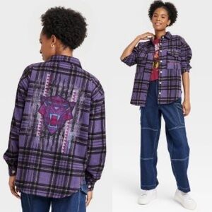 MARVEL Wakanda Forever Graphic Plaid Shacket NWT XS